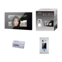 KIT VIDEO AO 7 POUCES AVEC MÉMOIRE + CAMERA ENCASTREE AVEC DIGICODE