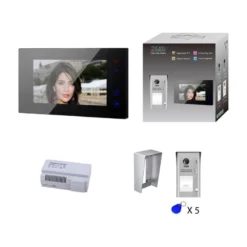 KIT VIDEO AO 7 POUCES AVEC MÉMOIRE + CAMERA SAILLIE AVEC LECTEUR DE BADGES