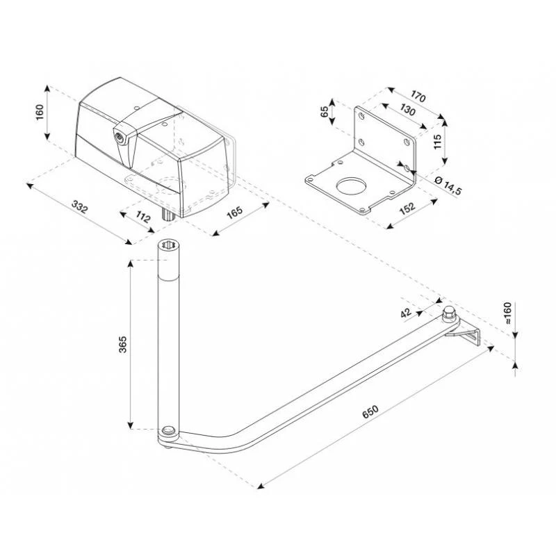 KPR24.B 24V KIT DE MOTORISATION À BRAS ARTICULE BENINCA 6 KPR24.B 24V KIT DE MOTORISATION À BRAS ARTICULE BENINCA – Image 6